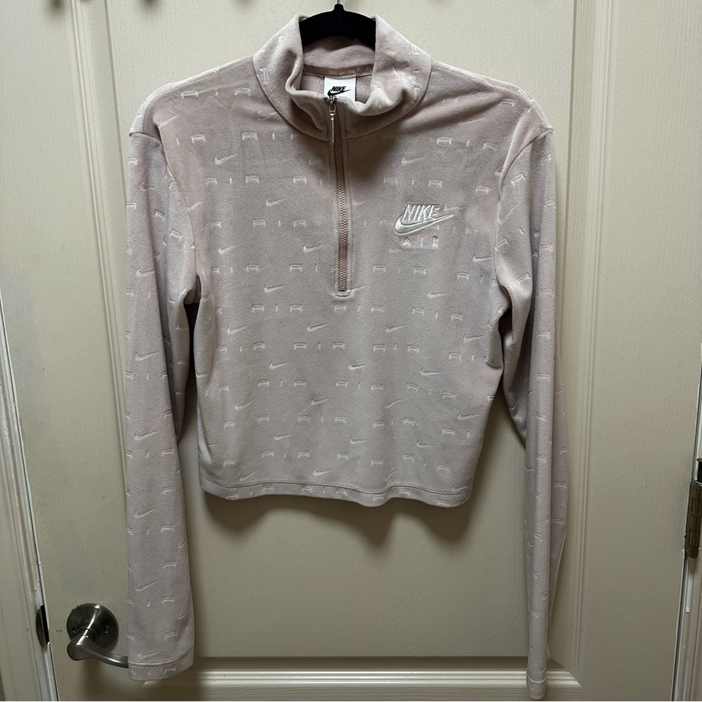 Nike velour 3/4 zip top